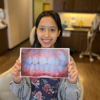 Teen Holding Braces Before & After Images